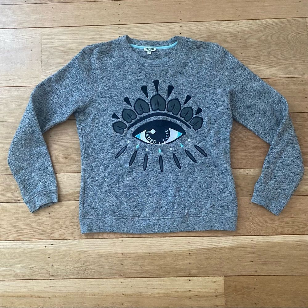 Kenzo Paris | Evil Eye Leather Embroidered Sweatshirt